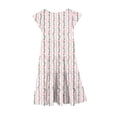 thumbnail image 4 of Zpanxa Robes d'Été pour Filles Manches Courtes Volantées Col Rond Imprimé Floral Taille Poche Robe Superposée Polyester Spandex Multicolore 6-7 Ans, 4 of 6