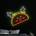 thumbnail image 2 of Handmadetneonsign Tacos Reindeer Neon Sign, Mexico Tacos Christmas Reindeer LED Sign, Deer Antler, 2 of 5