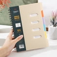 thumbnail image 7 of B5 Spiral Notebook with Dividers, Multi Subject 5-Tab Organizer Notebook, 210 Sheets, 180° Lay-Flat Design, Premium Thick Paper Notebook for Note Taking, Work, Writing and Daily Planning, Beige, 7 of 7