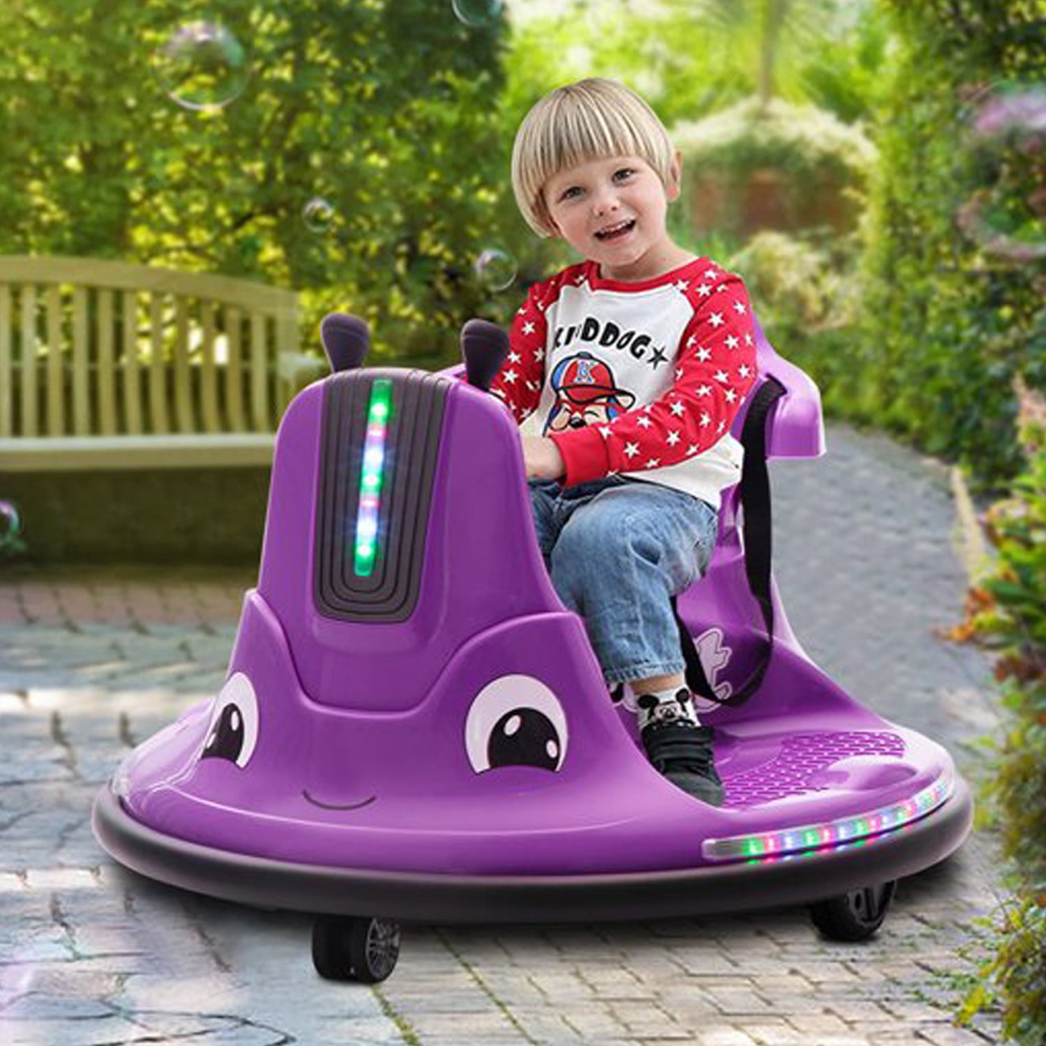 Senbabe 12V Kids Ride on Electric Bumper Car with Remote Control, Music