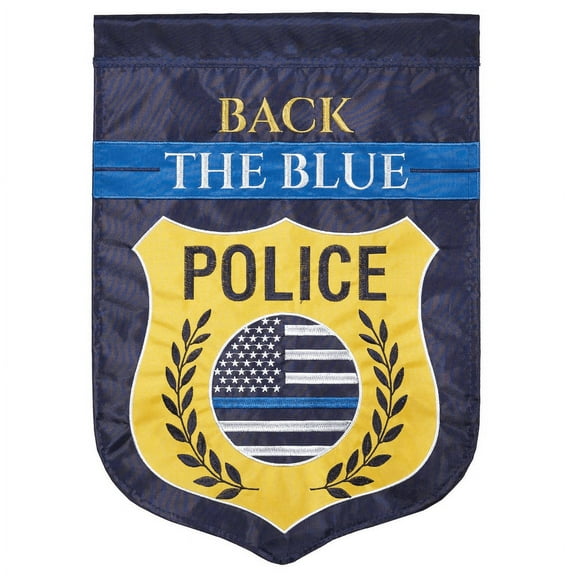 Magnolia Gardens M011372 13 x 18 in. Double Applique Police Polyester Garden Flag