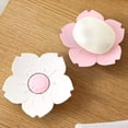 thumbnail image 2 of Jabonera con drenaje de doble capa, 2 piezas Jabonera en forma de flor de cerezo, Caja de jabón extraíble, Jabonera para cocina, baño, ducha, mantiene el jabón seco y limpio, 2 of 7