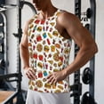thumbnail image 5 of Lsque Hot Dog Pizza Pattern Mens Tank Tops Muscle Athletic Quick Dry Sleeveless Workout Fitness T Shirts Beach Tank Top, Loose-fit Sleeveless Shirt for Men-Small, 5 of 7