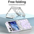 thumbnail image 3 of for Samsung Galaxy Z Flip 5 5G Phone Case - 6.7" Star Pattern, Drop Protection Wireless Charging Plating Clear Case Cover for Samsung Galaxy Z Flip 5 Anti-scratch Shock-Absorbing, Silver, 3 of 7