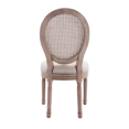 thumbnail image 4 of Farmhouse Upholstered Antique Painting Linen Accent Chairs, Retro Dining Chairs with Solid Wood Frame and Legs, Armless Kitchen Chairs with Round Back, Parson Chairs(Cream,Set of 4), 4 of 10