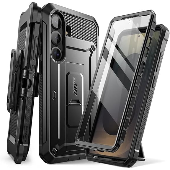 for Samsung Galaxy S25 FE Case with Stand & Belt-Clip (Unicorn Beetle Pro), [Built-in Screen Protector] [Military-Grade Protection] Heavy Duty Rugged Phone Case for Galaxy S25 FE, Black