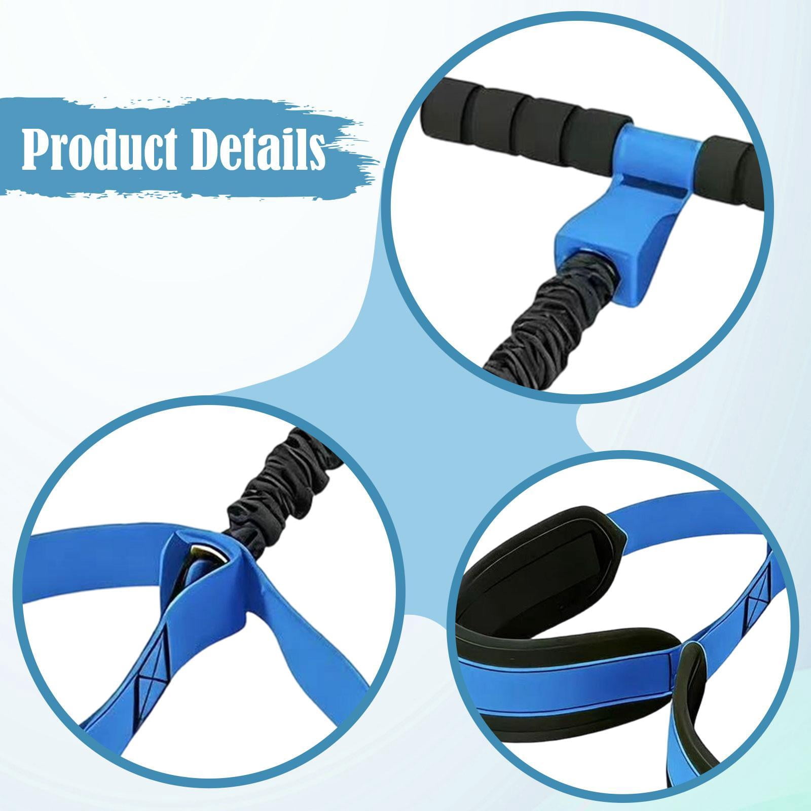 Dualoai Pedal Resistance Band with Handle Training Workout Pull Rope Sit up Exercise Blue