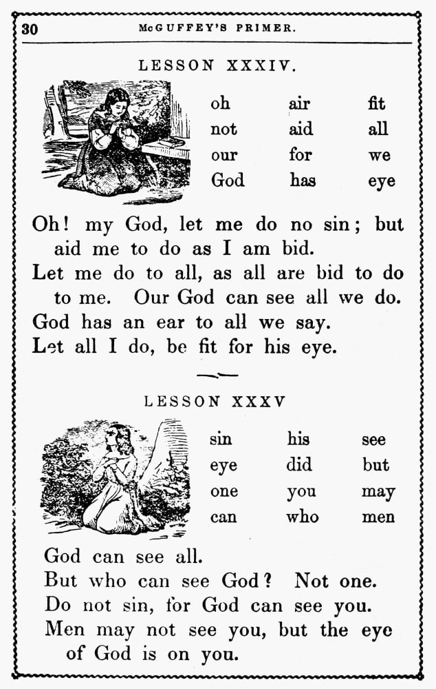 Mcguffey'S Primer, C1840. /Nlesson Page From An Edition Of William ...