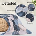 thumbnail image 6 of Navy Blue Grey King Size Pillow Cover, Pillowcase Protectors with Zipper, Breathable Decorative Throw Pillow Case Cover, Modern Abstract Art Geometric Pillow Shams for Couch Sofa 20x36Inch, 6 of 8