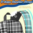 thumbnail image 5 of Gray and Black Checkered Pattern 17" School Backpacks for Teens,Waterproof Oxford Fabric,S-Shape Padded Straps for School,Travel,Hiking,Camping, 5 of 6