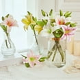 thumbnail image 2 of Farfi 1 Pc Fake Flower Charming Decorative Plastic Floral Arrangement Artificial Lily Flower Party Decor (Light Pink), 2 of 13