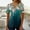 Green, variant on Bmawag Womens Summer Tops 2023 Fashion Summer Boho Beach Sexy Fold Printed Oversized T-Shirt Casual Regular Short Sleeves V Neck Button Plus Size Top Womens Tops, Up to 65% off!