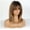 Pale Gold B, variant on Fanty wig women's medium long hair European and American style eight character bangs dyed gold shoulder length straight hair wigs