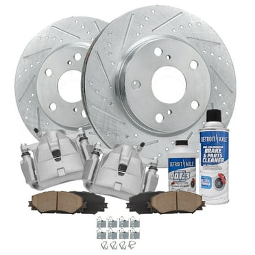 Detroit Axle - Front Drilled Slotted Brakes and Rotors Brake Pads Brake Calipers Replacement for Scion xB Fits select: 2013-2018 TOYOTA RAV4 LE, 2012 TOYOTA RAV4