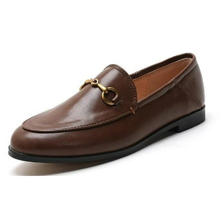 

Casual Buckle Loafers for Women Work Flats Round Toe Business Backless Ballet Flats Metal Décor Driving Slip on