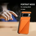 thumbnail image 5 of Case Compatible with Google Pixel 7, Wallet Case with Hidden Card Holder, withKickstand Card Slots Classic PU Cowhide Leather Cover for Men Women Girls for Google Pixel 7, Orange, 5 of 5