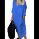 thumbnail image 1 of Vestido Camisero Informal de y Algodón para Mujer, Holgado, con Solapa, Botones, Mangas con Puños, Abertura Lateral y Bolsillos Azul Oscuro M, 1 of 3