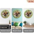 thumbnail image 4 of A 10-inch 2D flat "Angel Warrior" themed wooden silent wall clock. It is an excellent choice for Halloween/Easter/Christmas gifts and is suitable for modern home decoration art., 4 of 7