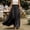 Black, variant on IUYRTFE Women's Solid Color Maxi Skirt Flowy Sheer Fabric Elastic Waist Long Casual Skirt