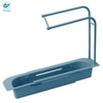thumbnail image 2 of Deago Kitchen Telescopic Sink Rack Organizer Shelf Expandable Storage Sponge Soap Holder Drain Basket (Blue), 2 of 8
