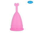 thumbnail image 1 of Copa menstrual de silicona para mujer, 2 unidades, higiene femenina, suministros para la menstruación, forma de corazón, rosa, talla S, 1 of 10