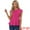 Hot Pink, variant on Women's Elegant Round Neck Solid Color Cap Sleeve Blouses S Peacock Blue
