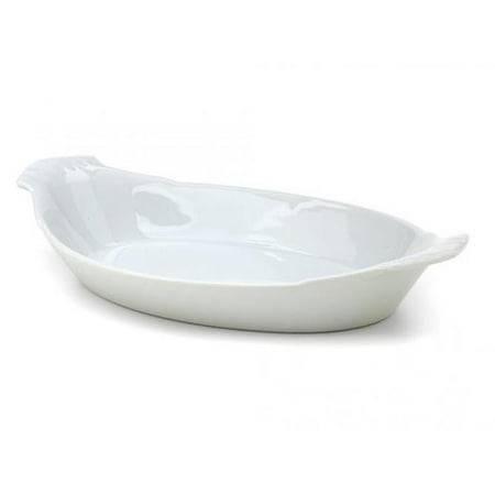 Oval Oven Safe Gratin Dish - Hic 98047 Porcelain Oval Au Gratin Dish, 12-1/2