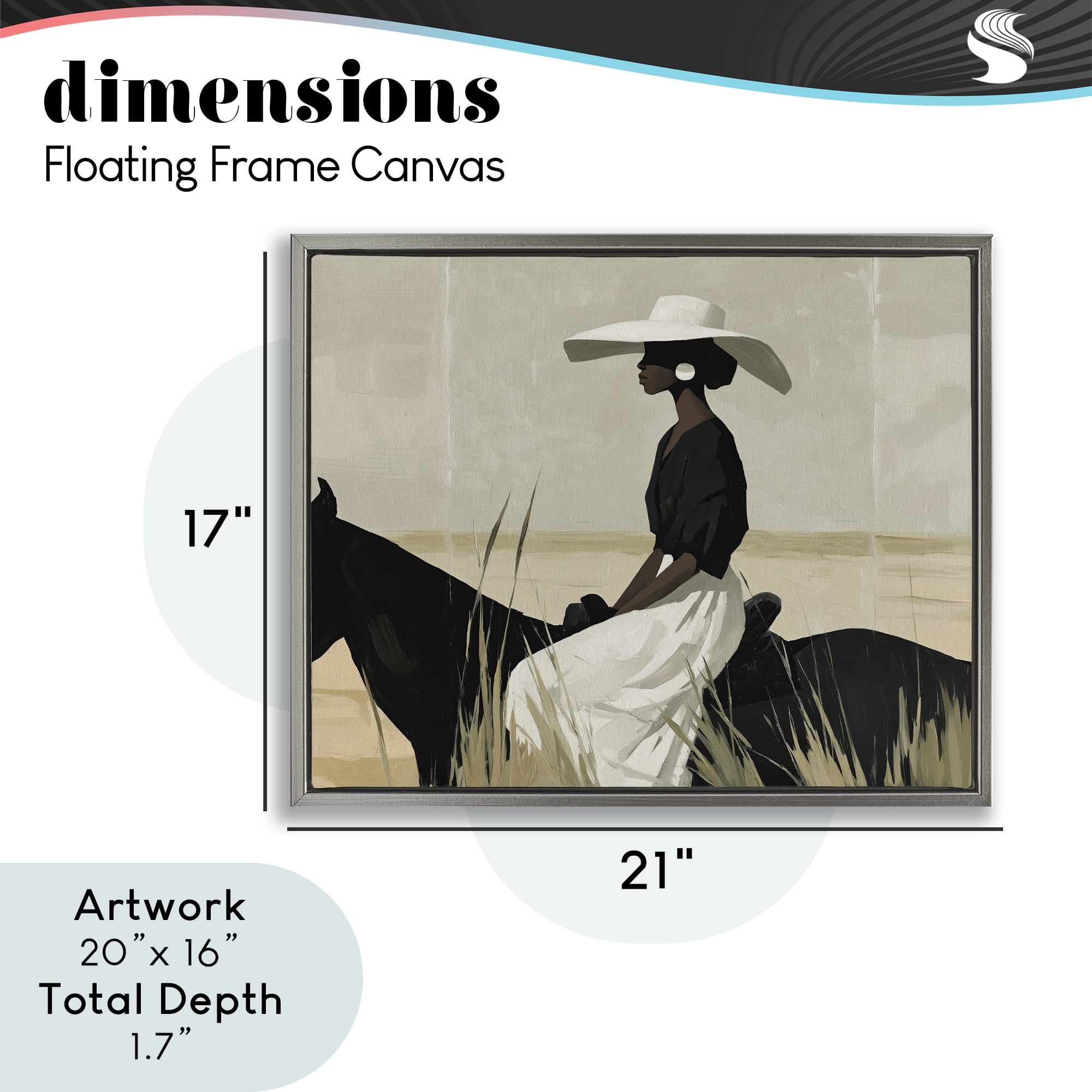 Stupell Industries Equestrian Elegance Silhouette Gray Framed Floater Canvas Wall Art, design by Svetlana Aleynikova