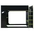 thumbnail image 4 of Harper & Bright Designs Full Size Gaming Loft Bed with Height-adjustable Desk & RGB Lights, Full Wood Loft Bed Frame with Storage Compartments & Hanging Rod, Green, 4 of 18