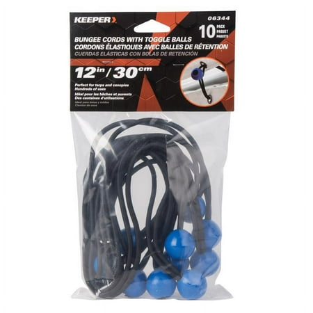 

1 Pc Keeper Black/Blue Bungee Ball Cord 12 In. L X 0.1565 In. 10 Pk