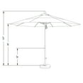 thumbnail image 3 of California Umbrella 11' Venture Series Patio Umbrella With Matted White Aluminum Pole Fiberglass Ribs Pulley Lift With Olefin Hunter Green Fabric, 3 of 3