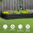 thumbnail image 5 of Outsunny Galvanized Raised Garden Bed, 8' x 3' x 1' Metal Planter Box, for Growing Vegetables, Flowers, Herbs, Succulents, Gray, 5 of 9