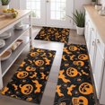 thumbnail image 2 of Halloween Pumpkins Bats Spiders and Skulls Kitchen Rugs Sets Of 3,Kitchen Runner Rugs Non Skid Washable,Decorative Kitchen Floor Mats for Kitchen,Sink,Laundry,17"x30"+ 17"x47" + 17"x59", 2 of 6