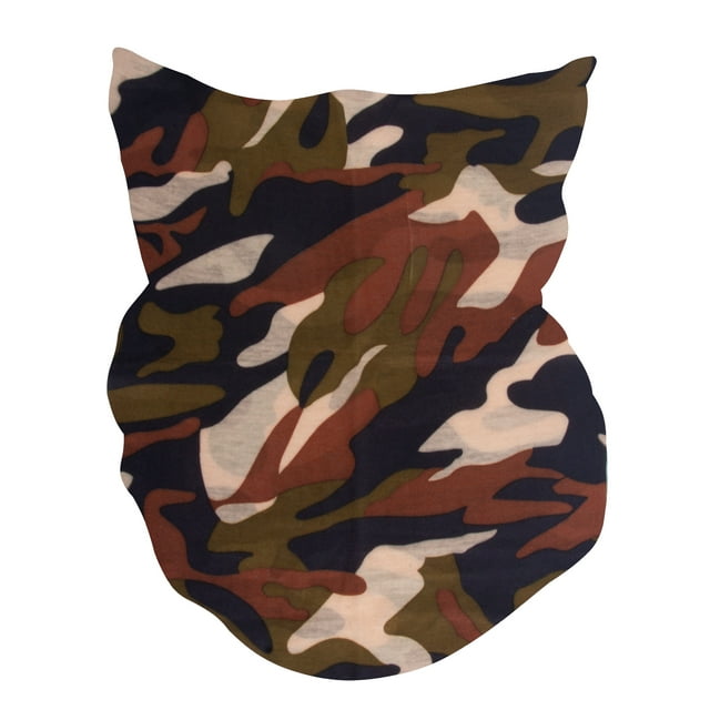 Top Headwear Face Covering Neck Gaiter - Brown Camo