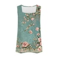 thumbnail image 5 of Tank Tops for Women Sleeveless Square Collar Floral Print Casual Loose T-shirt Army Green XXL, 5 of 5