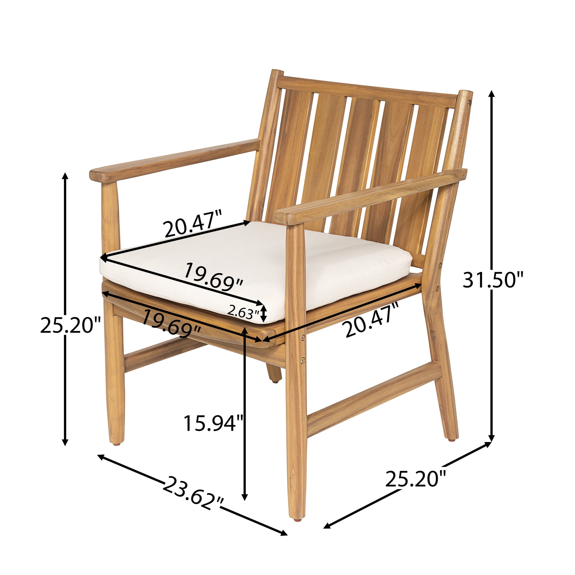 Christopher Knight Home 7-Piece Coastal Outdoor Dining Set with Oval Table and Armchairs, Teak+Beige