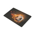 thumbnail image 2 of MKHERT Sports Decor Soccer Ball Burning in Fire Doormat Rug Home Decor Floor Mat Bath Mat 30x18 inch, 2 of 3