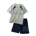 thumbnail image 2 of OOOUM Boys 2 Piece Matching Clothing Set Breathable Ice Silk Short Sleeve Sports Sets Cool Comfort Sports Outfits Sets Green 7-8 Years, 2 of 9