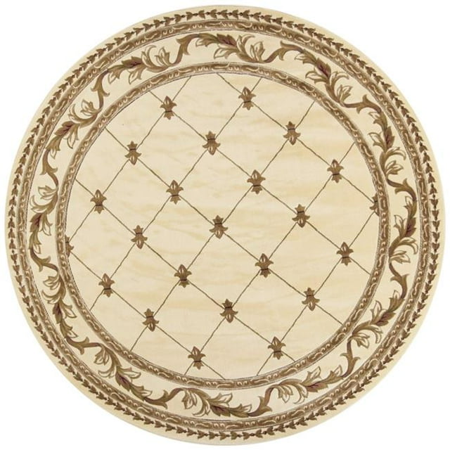 HomeRoots 352957 7 Pi 7 Po Tapis Rond en Polypropylène Ivoire