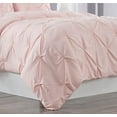 thumbnail image 3 of Chezmoi Collection Berlin Blush Pinch Pleat Full Comforter Set, 3-Piece, Soft Pintuck, Lightweight All Season Microfiber Bedding, 3 of 9