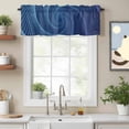 thumbnail image 2 of Abstract Valance Curtain for Windows Blue Stripe Geometric Swirling Shape Modern Art Rod Pocket Curtain Valances Short Window Treatments Panels for Kitchen Bathroom Laundry Room Basement 42 x 12 Inch, 2 of 9