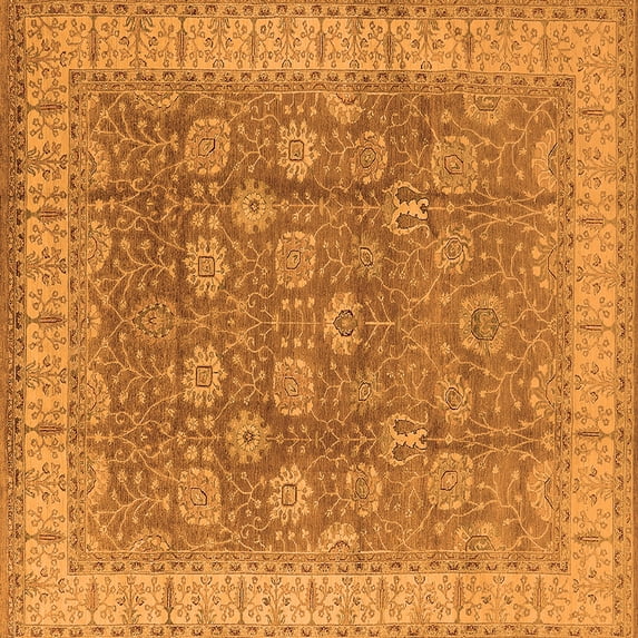 Ahgly Company Indoor Square Oriental Orange Traditional Area Rugs, 3' Square