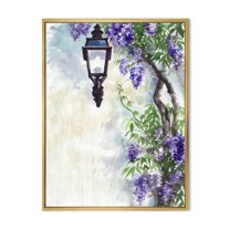 Designart 'Lilac Tree Lantern Vintage Impression' Traditional Framed Canvas Wall Art Print
