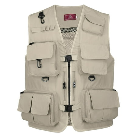 Jarusite Men s Fishing Photography Vest Summer Multi Pocket Mesh Jacket Quick