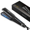 thumbnail image 1 of Plancha de pelo profesional Bcway, plancha plana de titanio flotante extragrande de 2,16 pulgadas, plancha alisadora de calentamiento instantáneo antiestática de 30 segundos con 5 ajustables para todo, 1 of 5