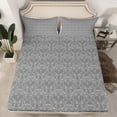 thumbnail image 2 of Feelyou Boho Mandala Damask Queen Sheet Sets, Sliver Skeleton Bed Set, 4pcs, 2 of 7