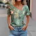 thumbnail image 4 of Top de Verano Mujeres Cuello en V Casual Top de Manga Corta, Ligera Primavera Y Blusa de Verano para las Mujeres, 4 of 5
