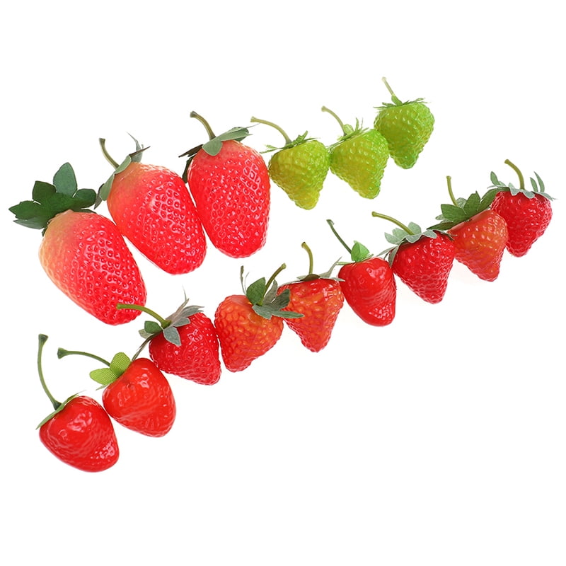 3pcs Artificial Fruit Strawberry Plastic Simulation Craft Wind_chci 