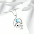 thumbnail image 6 of 925 Sterling Silver Cute Dolphin Necklace Sea Animal Pendant Blue Crystal Moonstone Jewelry Christmas Birthday Gifts for Women, 6 of 7
