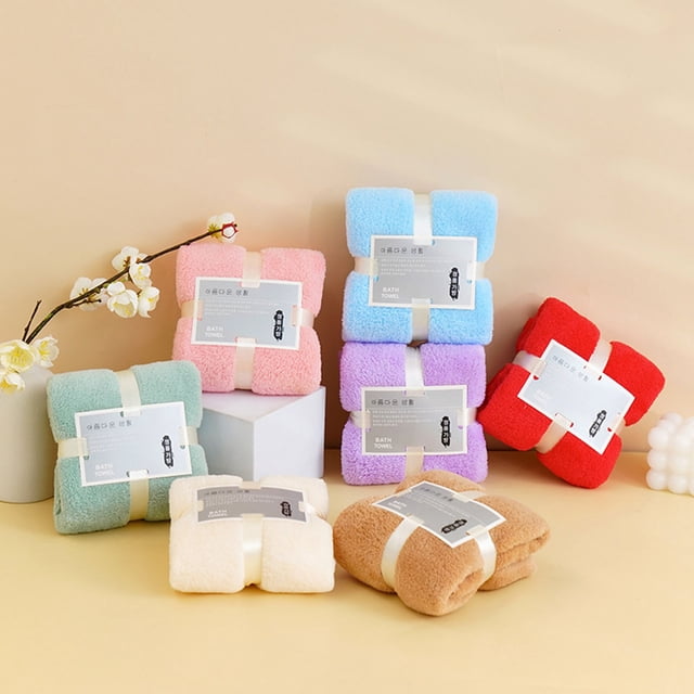Xihbxyly Toalla de Terciopelo Coral, Suave y de Alta Absorción, Ideal para Uso Diario, Baño, Gimnasio, Spa y Playa, Ideal para Regalo de Boda, Reutilizable y Lavable. Juego de 1 Toalla.